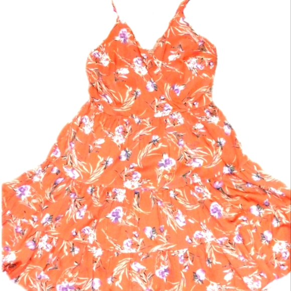 ⭐ Lulu’s Dusty Orange and White Bohemian dress Size Small - Picture 1 of 8